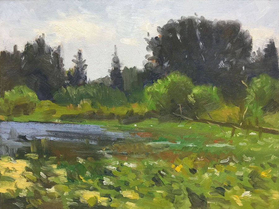 Larsen Lake, oil on panel, 9 x 12 inches, copyright ©2017