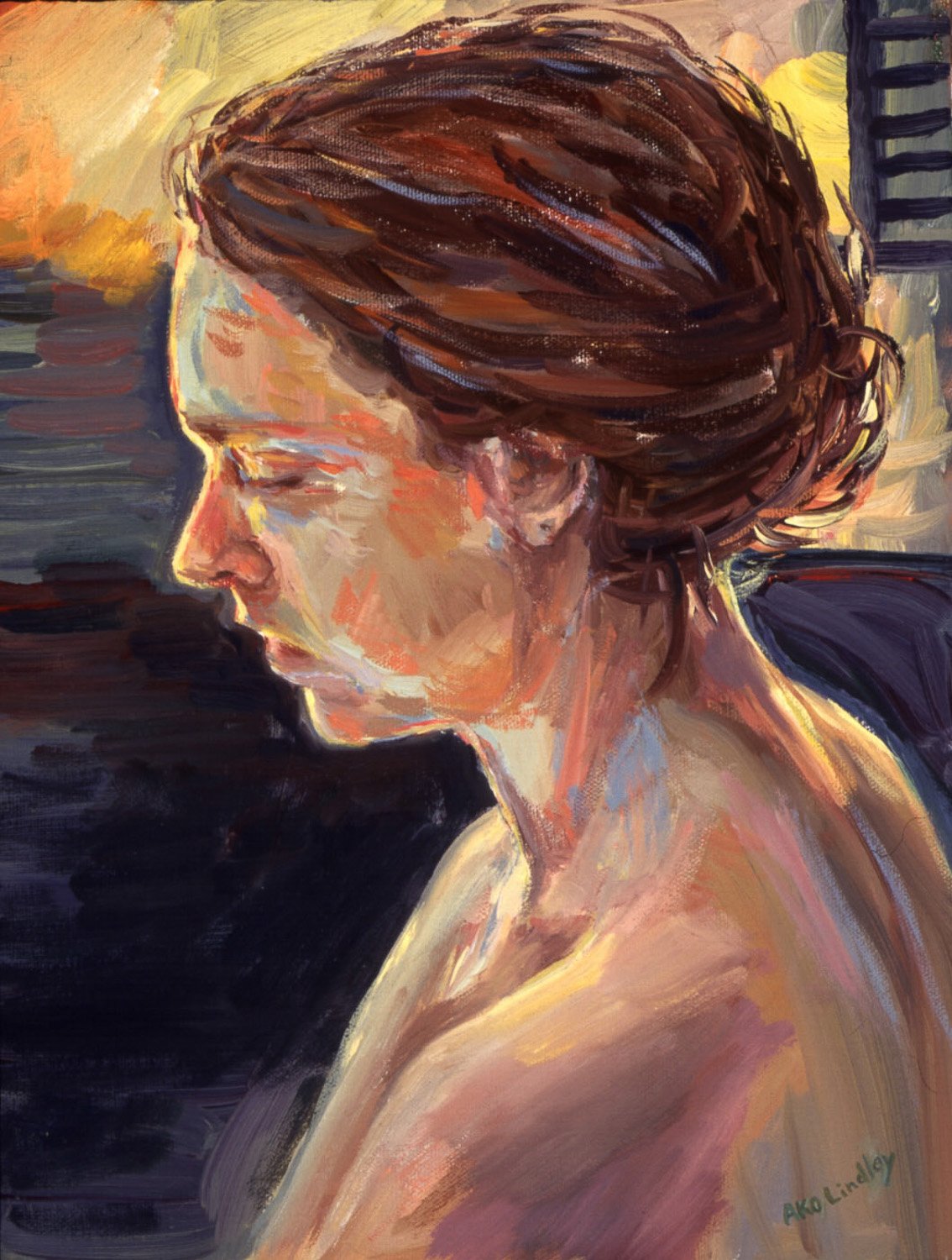 A WOMAN oil on canvas, 14 x 11 in, copyright ©2000