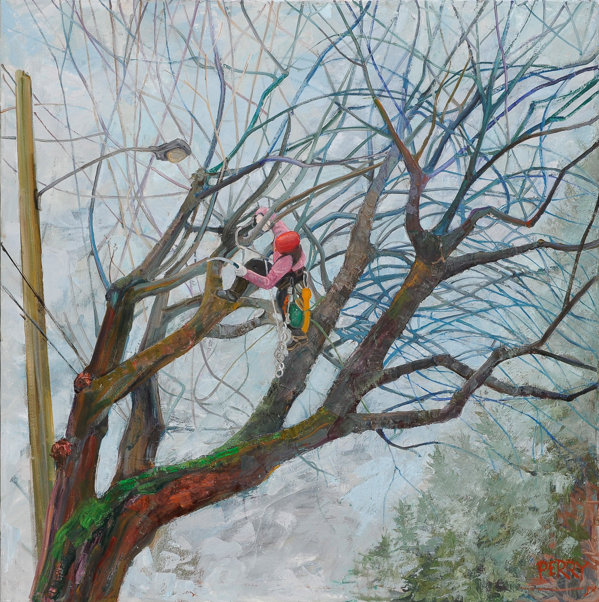 Trimming, oil on canvas, 34 x 34 inches, copyright ©2012