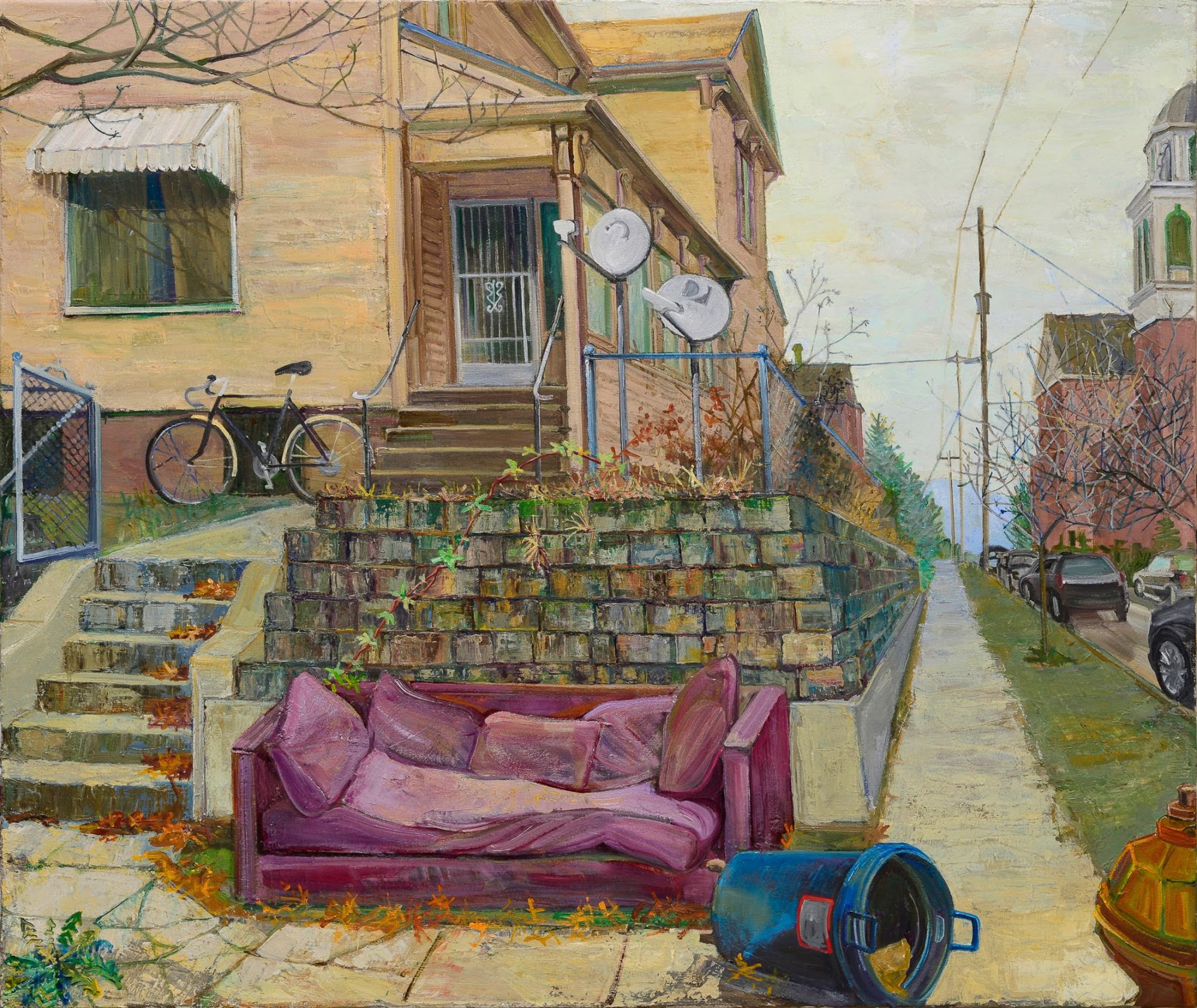 Purple Couch, oil on canvas, 32 x 38 inches, copyright ©2013