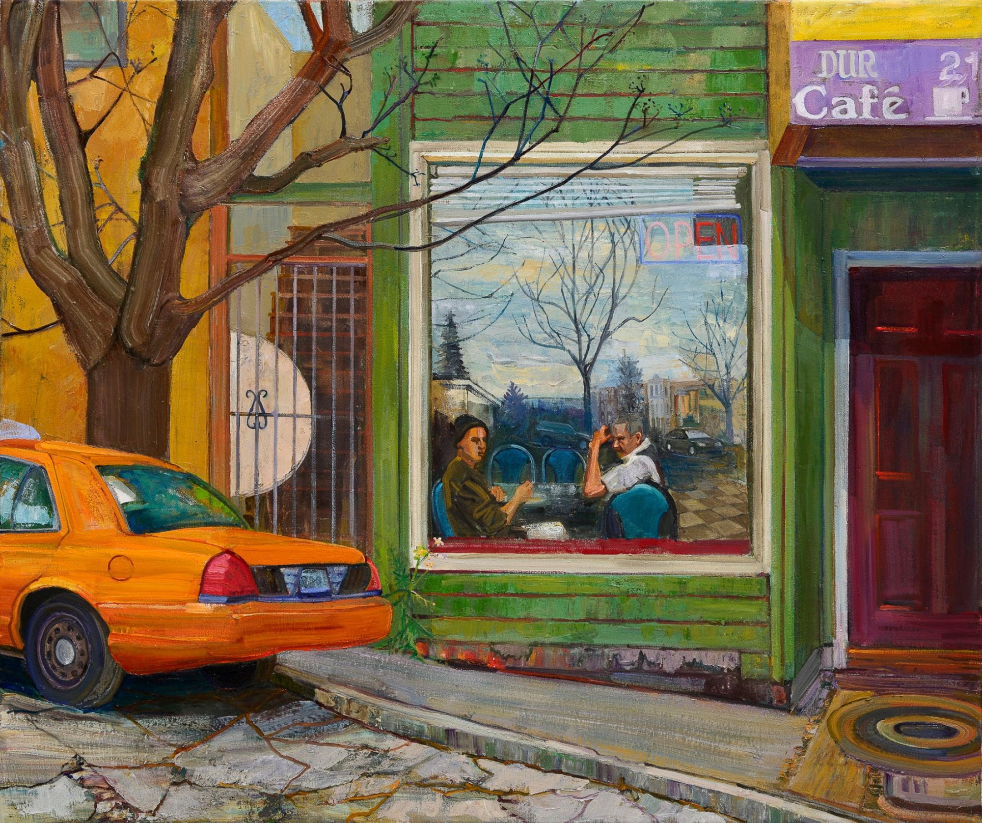 Café Dur, oil on canvas, 30 x 36 inches, copyright ©2013
