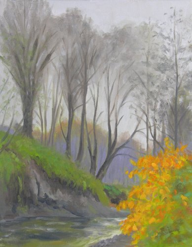 PILCHUCK RIVER, oil on canvas, 20 x 16 inches, copyright ©2004