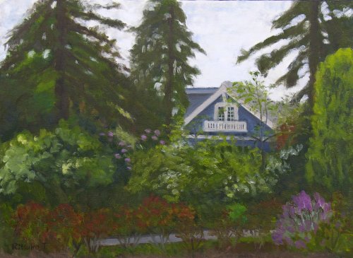 VIEW FROM ROSE GARDEN, oil on canvas, 18 x 24 inches, copyright ©2003